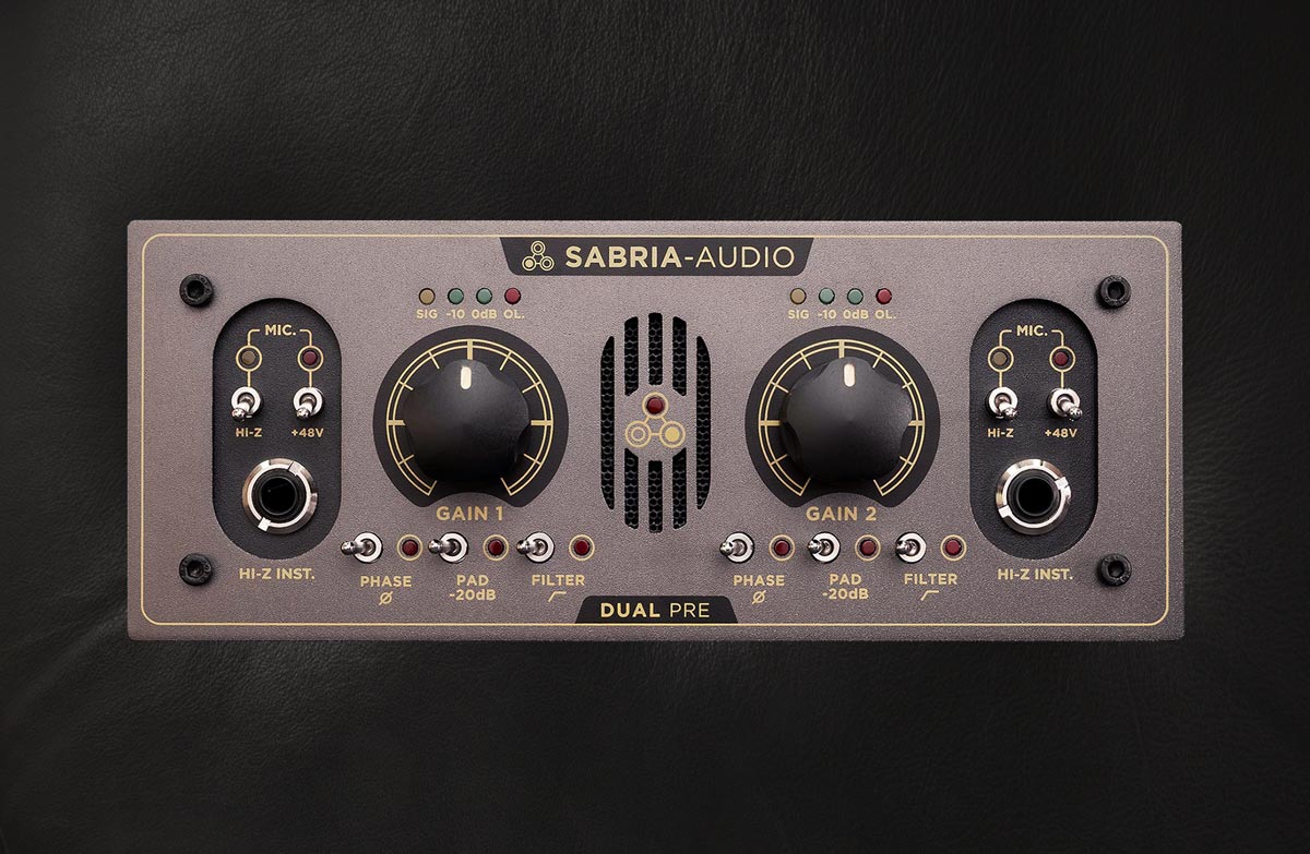 Dual Pre Mic HiZ Inst DI Box Preamp SabriaAudio®
