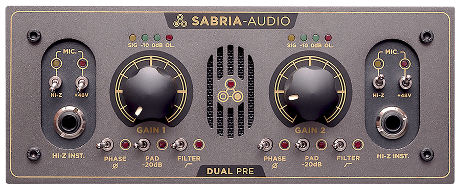 Dual Pre Mic Hi-Z Inst DI Box Preamp - Sabria-Audio®