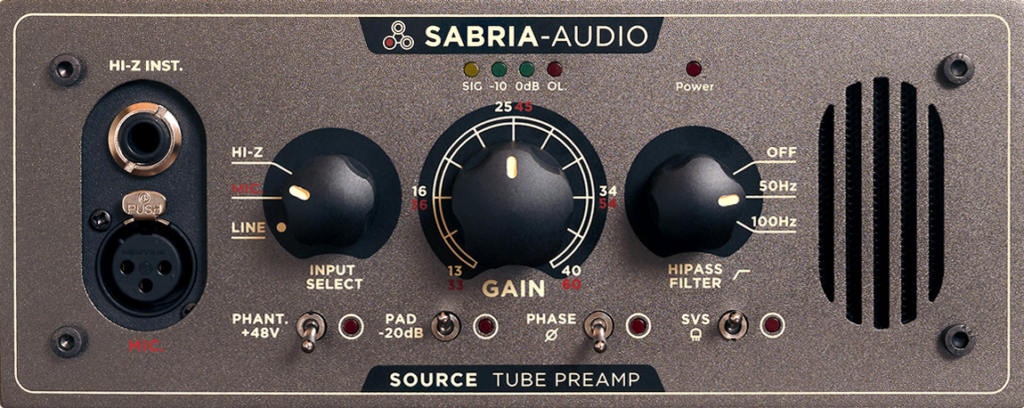 Sabria-Audio® Pro-Audio Mic Hi-Z Inst. Preamps 2024 - Source Tube Preamp